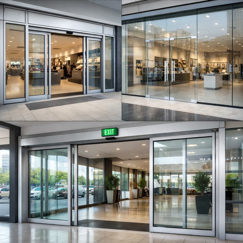 Glass shopfront automatic doors Essex